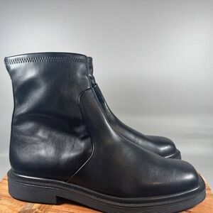 Franco Sarto Astina Black Leather Chelsea Block Heel Boots Womens Size 11